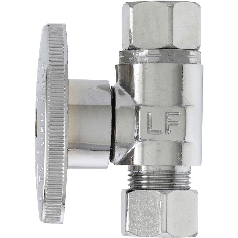 Plumb Pak PP2072LF/BG Straight Stop Supply Valve, 3/8 in Connection, Female Compression, Quarter-Turn Actuator