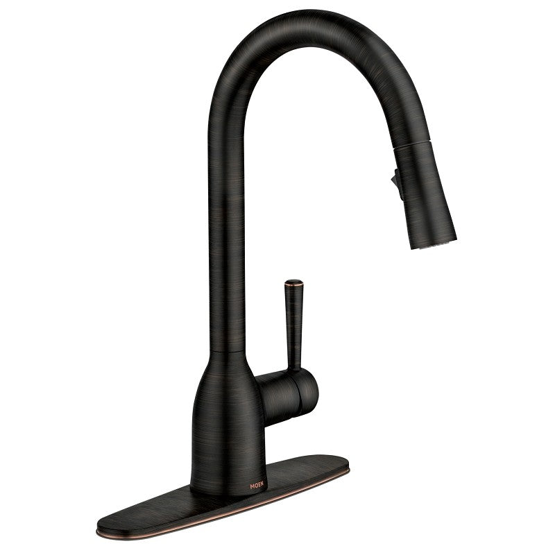 Moen Adler Series 87233BRB Pull-Down Kitchen Faucet, 1.5 gpm, 1-Handle, 1-Faucet Hole, Metal, Lever Handle