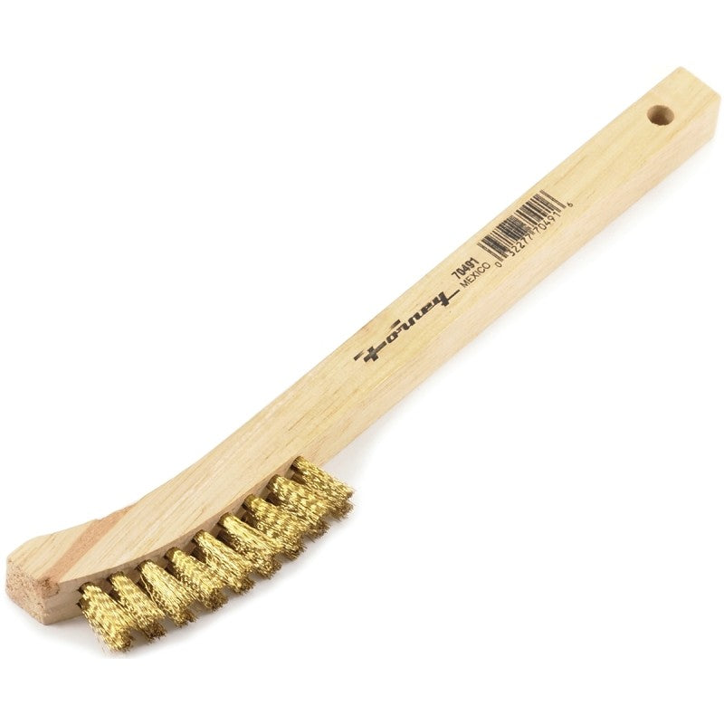 Forney 70491 Scratch Brush, 0.006 in L Trim, Brass Bristle, 1-1/2 in W Brush, 8-5/8 in OAL
