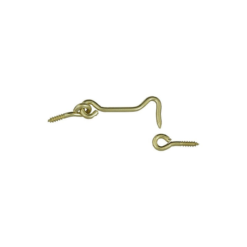 National Hardware V2001 Series N118-133 Hook and Eye, 2-1/2 in Dimensions, Solid Brass, Solid Brass, 1/PK