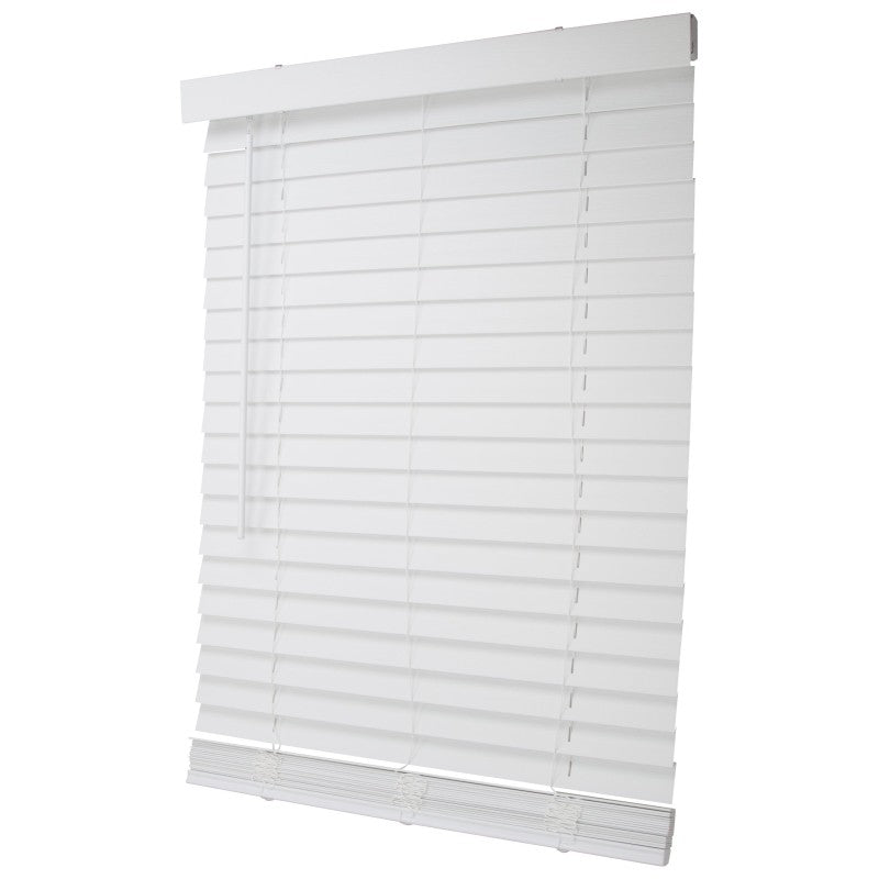Simple Spaces FWMB-10 Blind, 64 in L, 29 in W, Faux Wood, White (Pack of 2)
