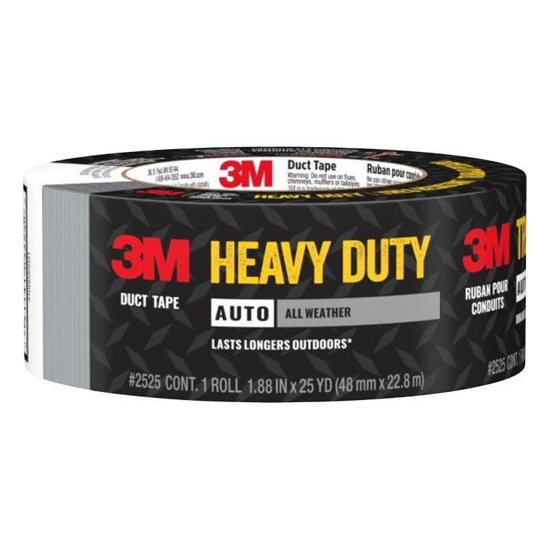 3M All Weather Series 2525-NA Duct Tape, 25 yd L, 1.88 in W, Black
