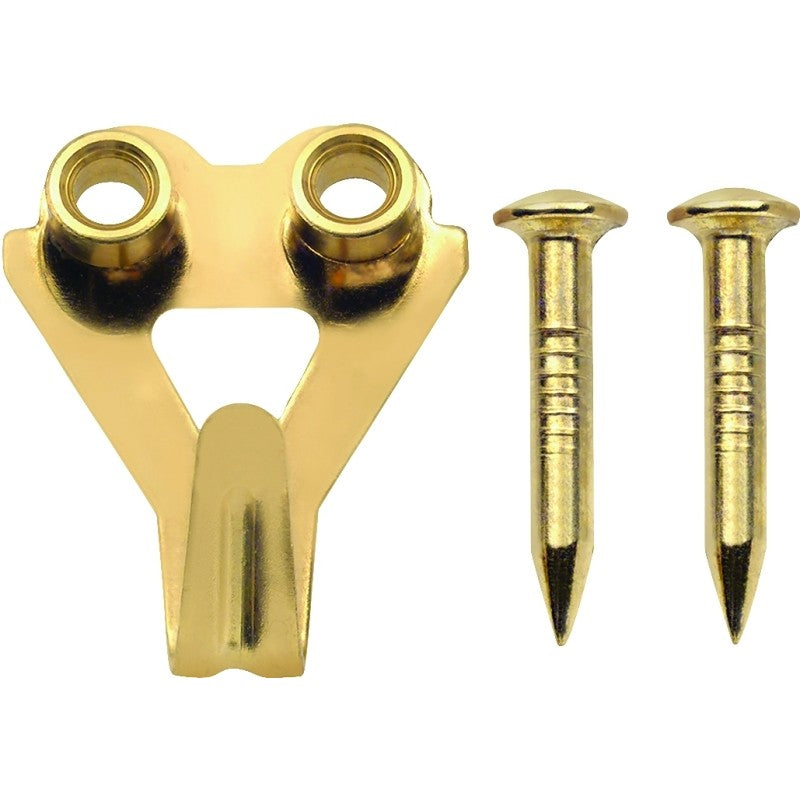 OOK 50036 Picture Hanger, 50 lb, Steel, Brass, Gold, 10/PK