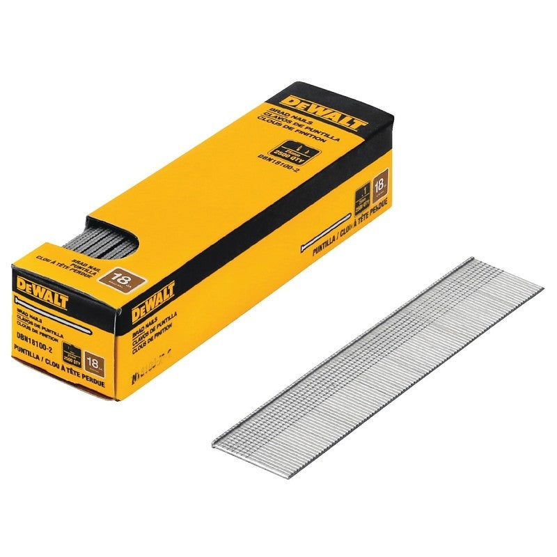 DEWALT DBN18150-2 Nail, 1-1/2 in L, 18, Metal, Coated, Brad, Flat Head, Smooth Shank
