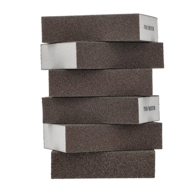 Norton MultiSand 02081 Sanding Sponge, 4 in L, 2-3/4 in W, 75 Grit, Fine, Medium, Silicon Carbide Abrasive