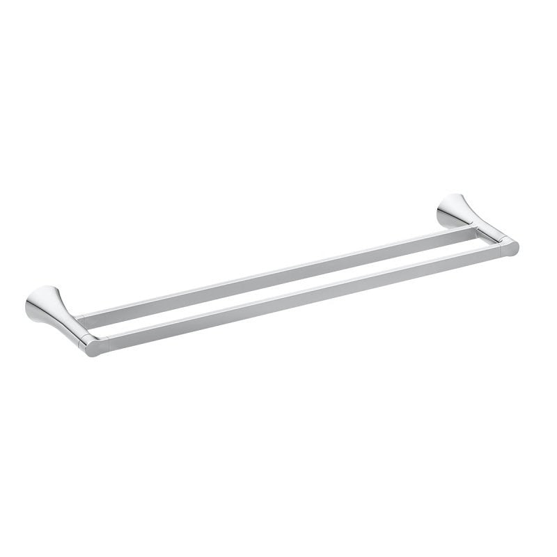 Moen Mikah Series Y0722CH Double Towel Bar, 24 in L Rod, Zinc, Chrome, Wall