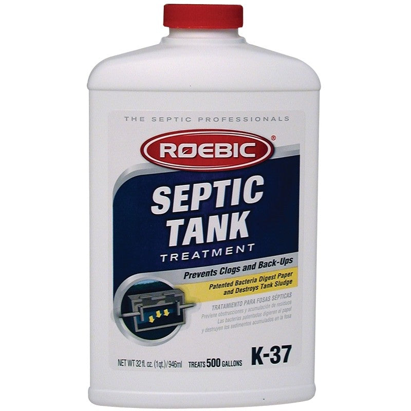 Roebic K-37H Septic System Treatment, Liquid, Straw, Earthy, Slightly Hazy, 0.5 gal (Pack of 6)