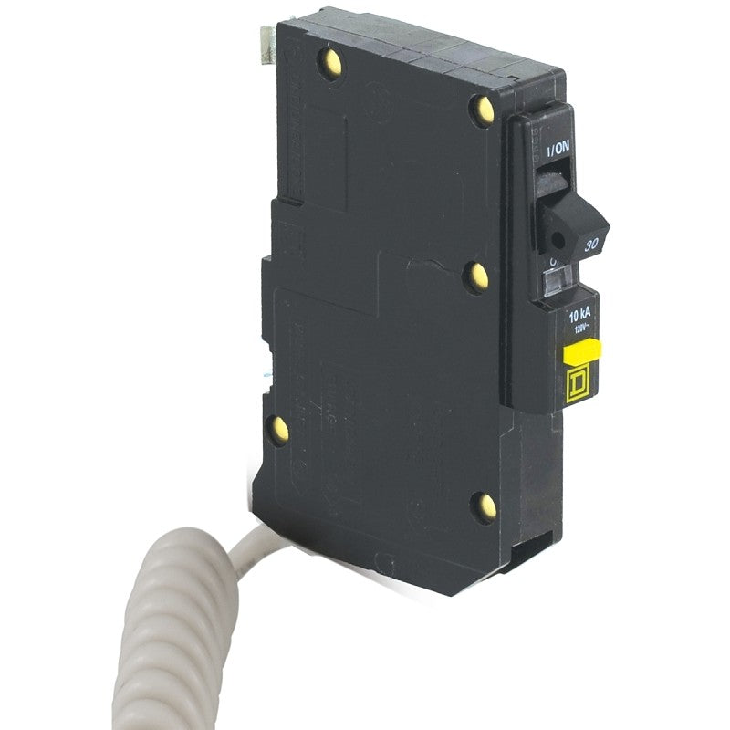Square D QO QO130GFI Circuit Breaker, Mini, 30 A, 1 -Pole, 120 V, Fixed Trip, Plug Mounting