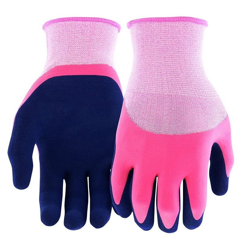 Miracle-Gro MG30605/WML Double-Dipped Gloves, Women's, M/L, 3.82 in L, Knit Wrist, Seamless Cuff, Latex Coating