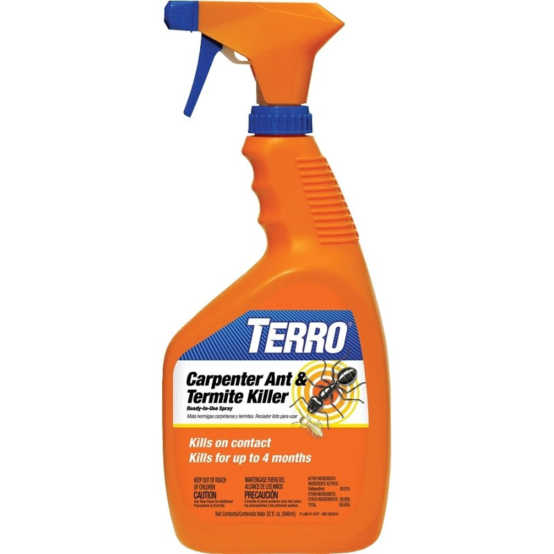 Terro T1100-6 Carpenter Ant and Termite Killer, Liquid, Spray Application, 32 oz, Bottle