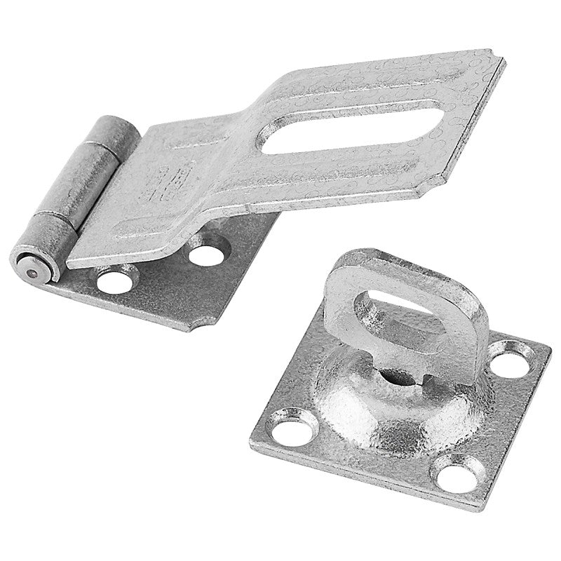 National Hardware V32 Series N103-044 Safety Hasp, 3-1/4 in L, 1-1/2 in W, Galvanized Steel, 0.41 in Dia Shackle