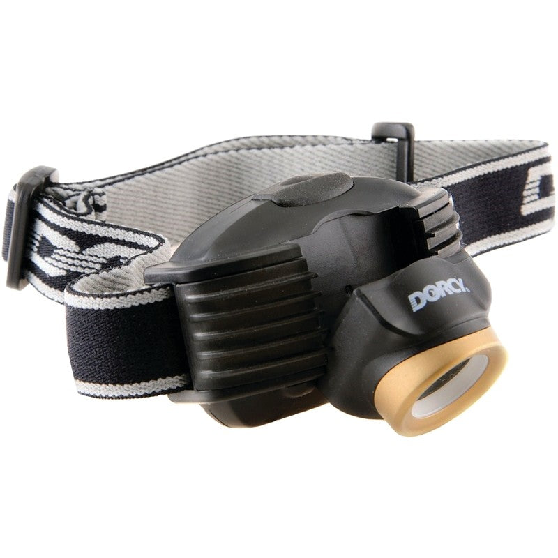 Dorcy 41-2097 Headlight, AAA Battery, LED Lamp, 214 Lumens, 142 m Beam Distance, 4 hr 15 min Run Time, Black