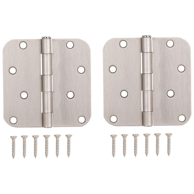 ProSource BH-402SN-PS Door Hinge, Steel, Satin Nickel, Loose Pin, 180 deg Range of Motion, Screw Mounting