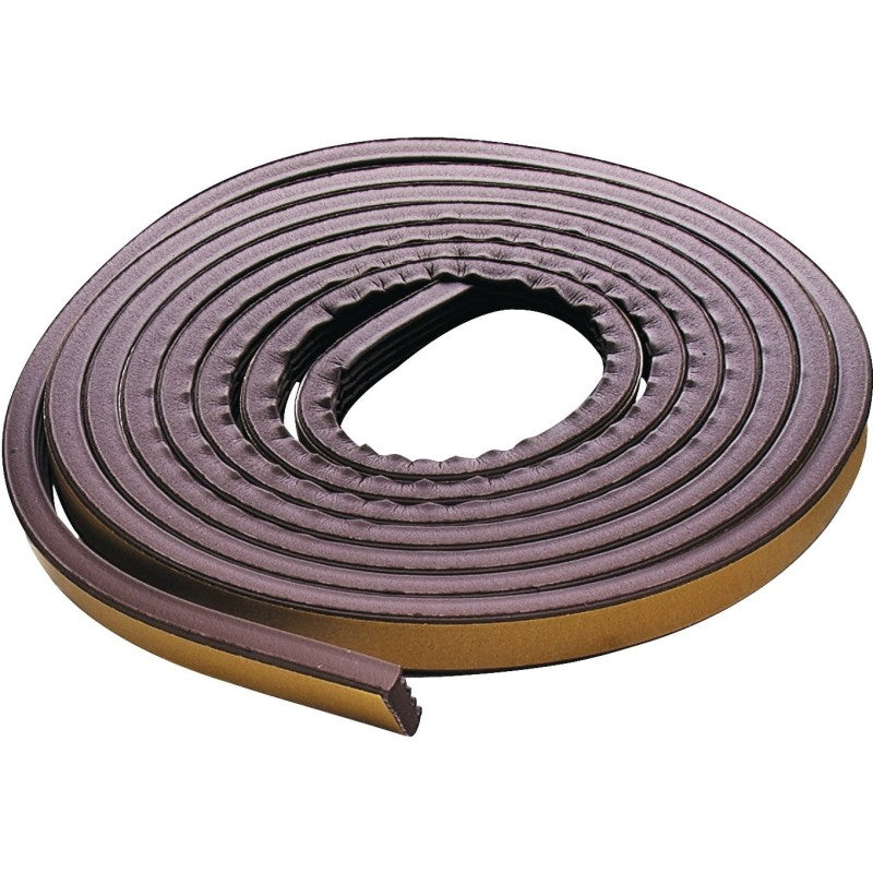 M-D 02550 Weatherstrip Tape, 3/8 in W, 17 ft L, EPDM Rubber, Brown