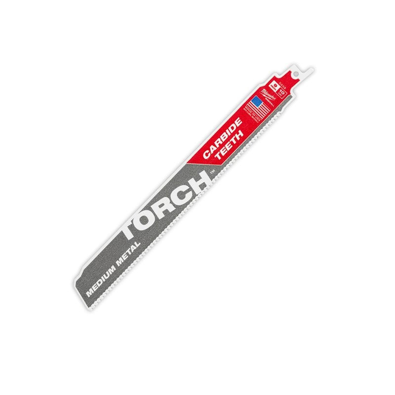 Milwaukee TORCH 48-00-5252 Reciprocating Saw Blade, 1 in W, 9 in L, 10 TPI, Carbide Cutting Edge
