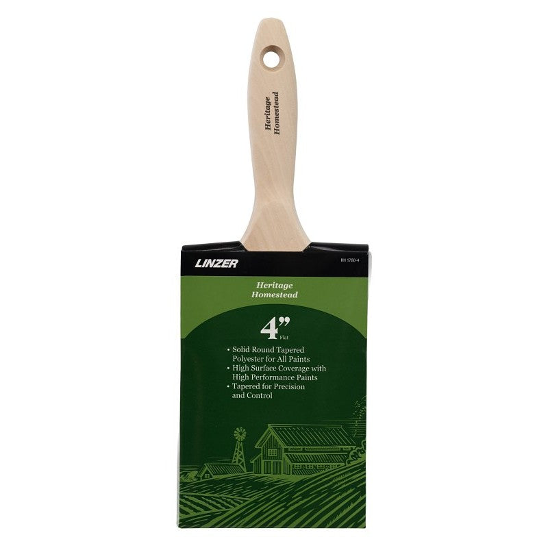 Linzer Pro Maxx 1760-4 Varnish/Wall Brush, 4 in W, 3-1/2 in L Bristle, Polyester Bristle