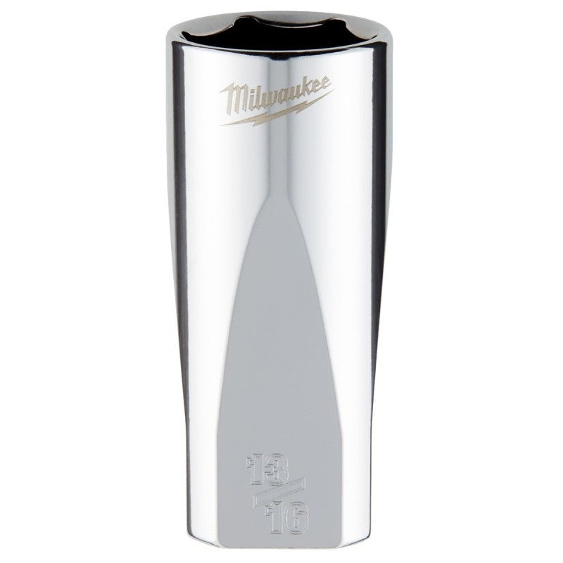 Milwaukee 45-34-9074 Socket, 13/16 in Socket, Deep Socket, 3.543 in OAL, 3/8 in Drive, 6-Point, Chrome Vanadium Steel