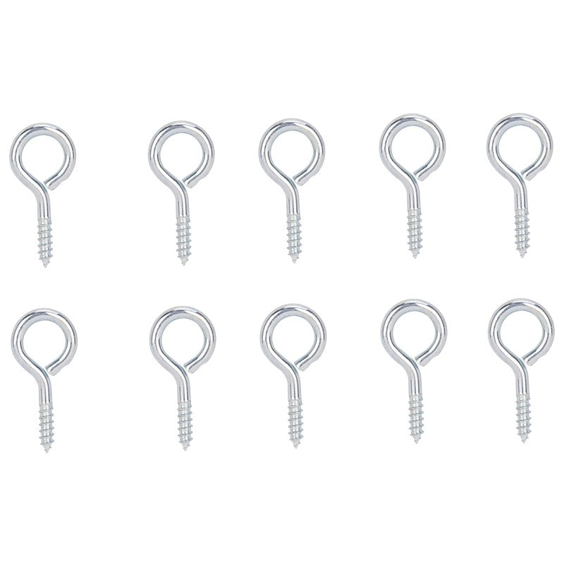 ProSource LR-209-PS Screw Eye, 2.5 mm Dia Wire, 3.2 mm Thread, 25/64 in L Thread, 1-3/16 in OAL, Steel, Zinc