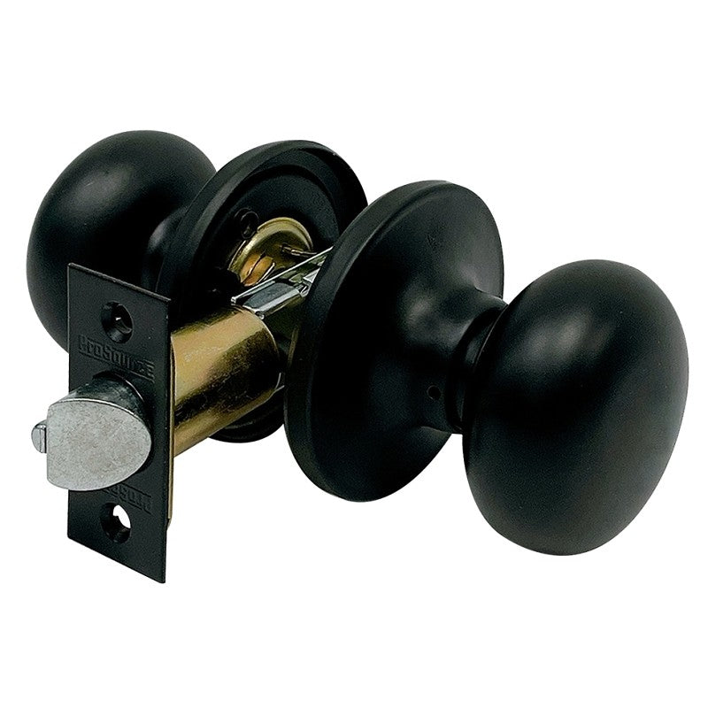 ProSource TFX930BSR4V24 Passage Knob, Metal, Matte Black, 2-3/8 to 2-3/4 in Backset, 1-3/8 to 1-3/4 in Thick Door