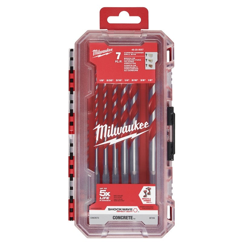 Milwaukee SHOCKWAVE 48-20-9057 Hammer Drill Bit Set, Large, 7-Piece
