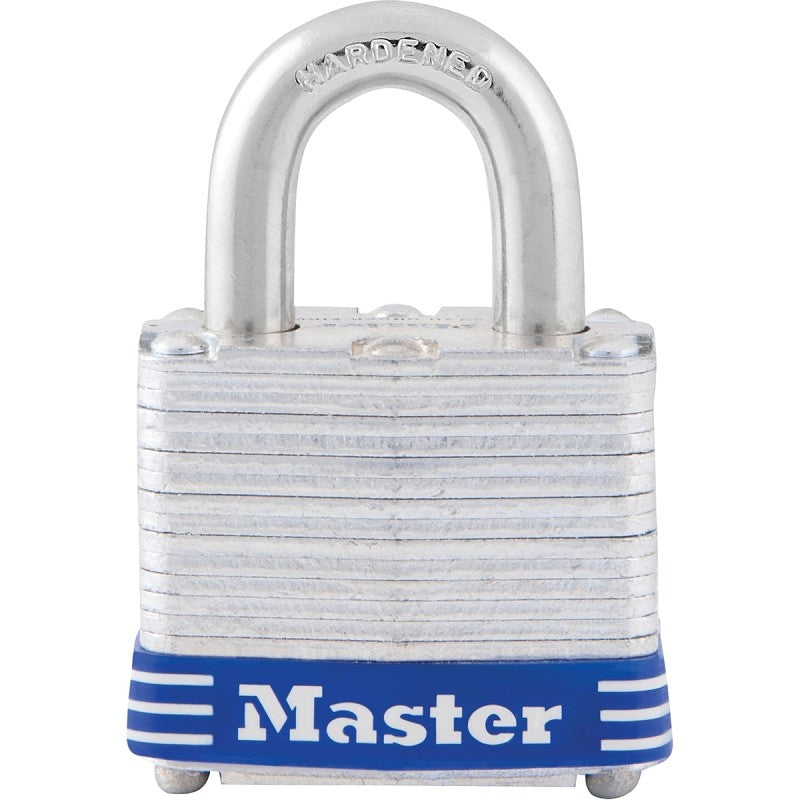 Master Lock 3KA 0464 Padlock, 1-9/16 in W Body, Key No: 464, Keyed Alike Key, Open Shackle, 9/32 in Dia Shackle