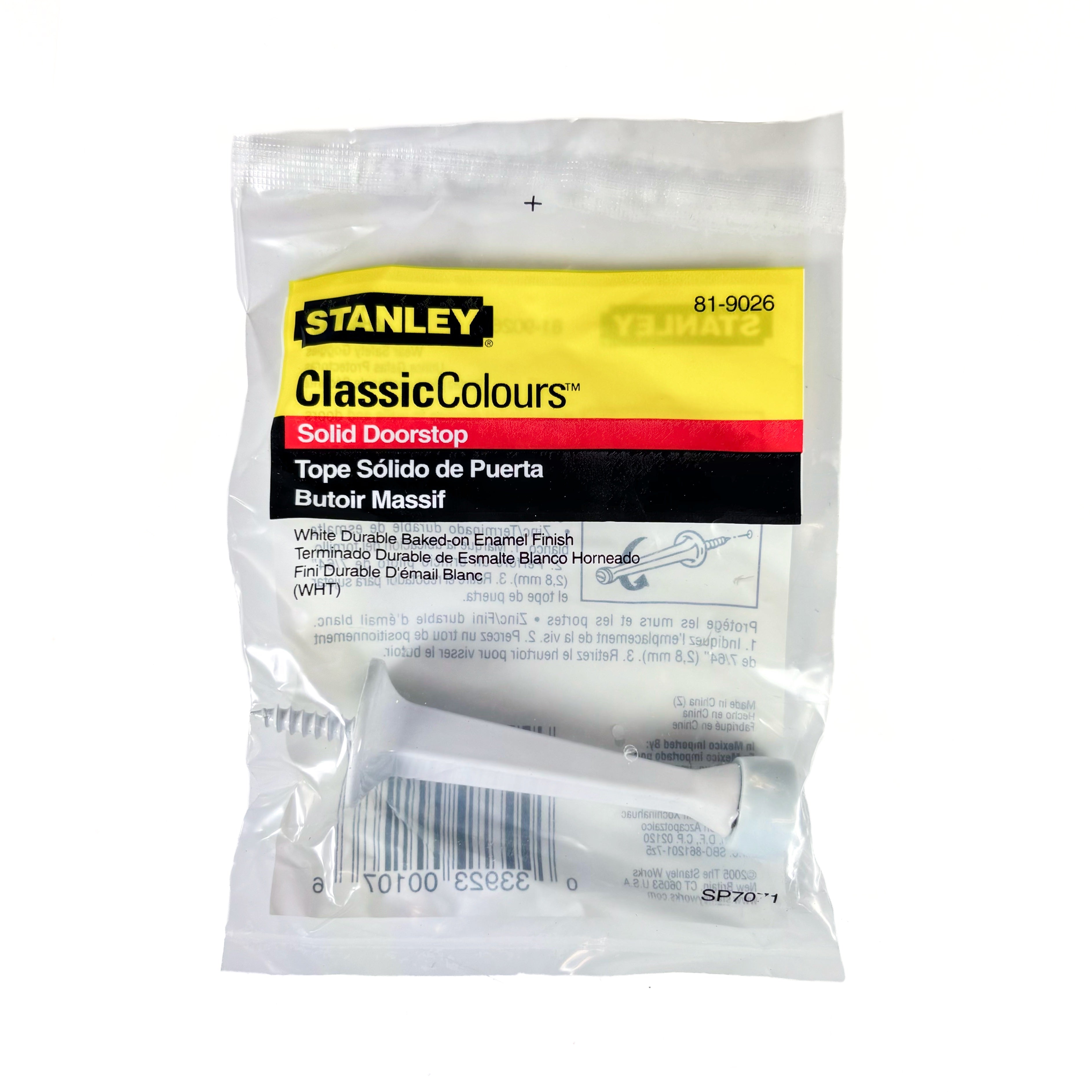 Square Taper Door Stop 3 Inch White