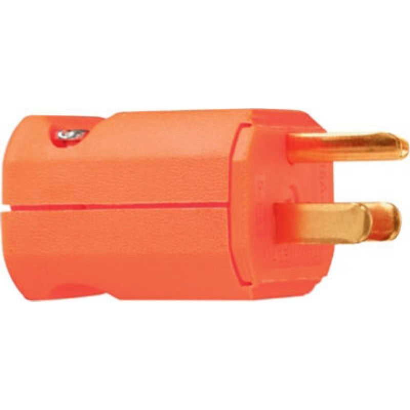 Pass & Seymour PS5965OCC20 Electrical Plug, Straight Blade, 15 A, 125 V, NEMA: NEMA 5-15P, Orange