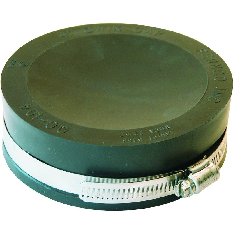 Fernco QC-104 Pipe Cap, 4 in Connection, PVC