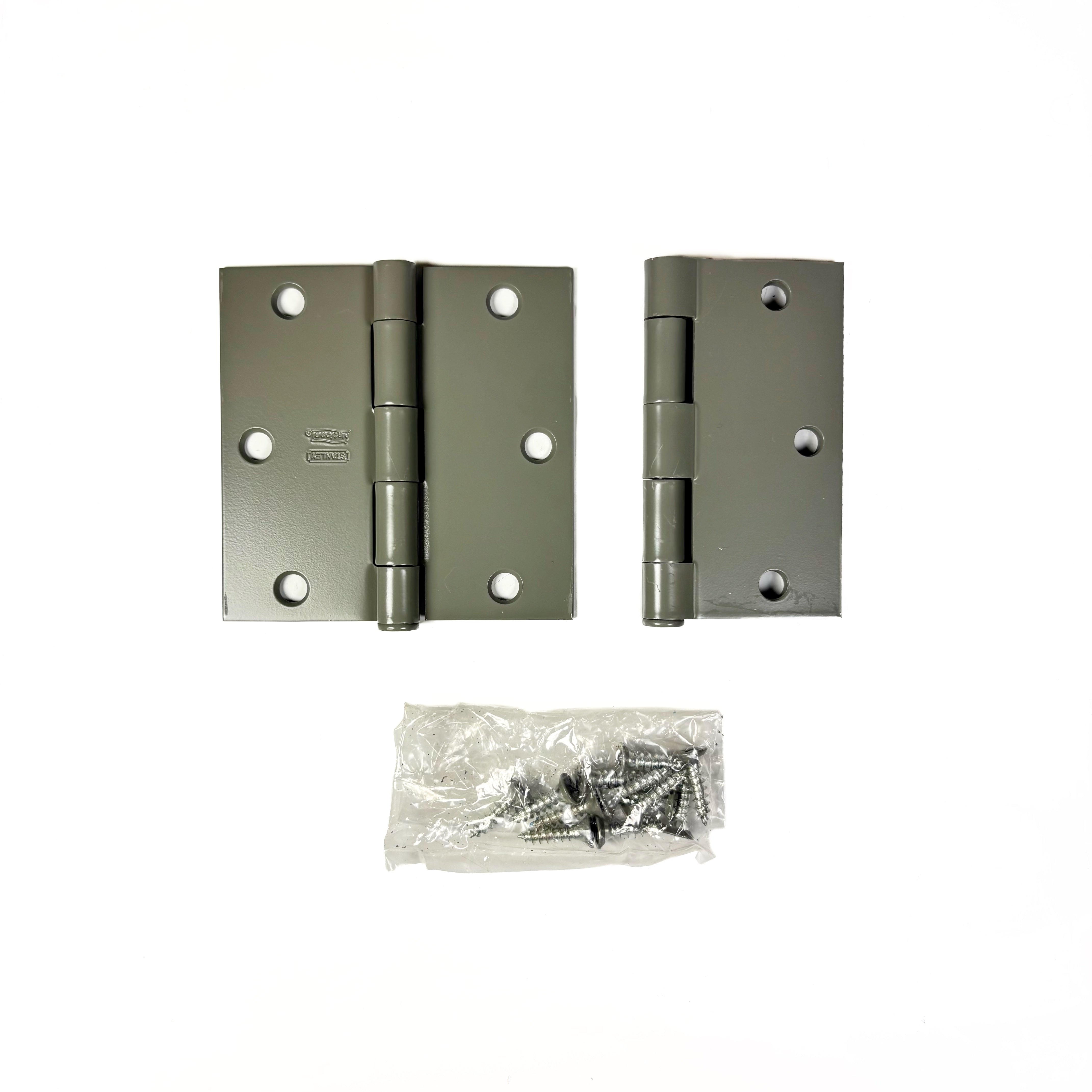 Commercial Door Hinges 3-1/2 Inch Square Corner Usp Prime Coat Gray 2 Pack