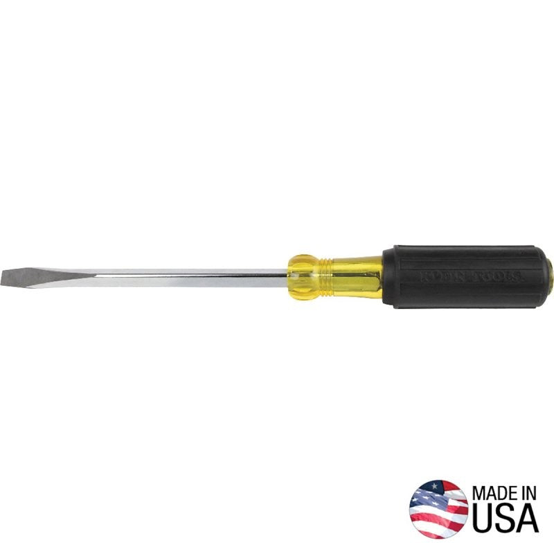 Klein Tools 600-6 Screwdriver, 5/16 in Drive, Keystone Drive, 10-15/16 in OAL, Rubber Handle, 6 in L Shank