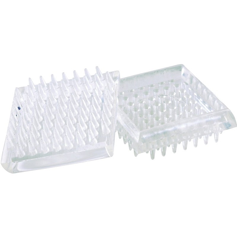 Shepherd Hardware 9083 Caster Cup, Square, 1-7/8 in Dimensions, Plastic, Clear, 4/PK (Pack of 6)