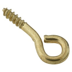 Small Eye Screw Eyes 13/16 Inch #214 Solid Bright Brass 7 Pack (POS)