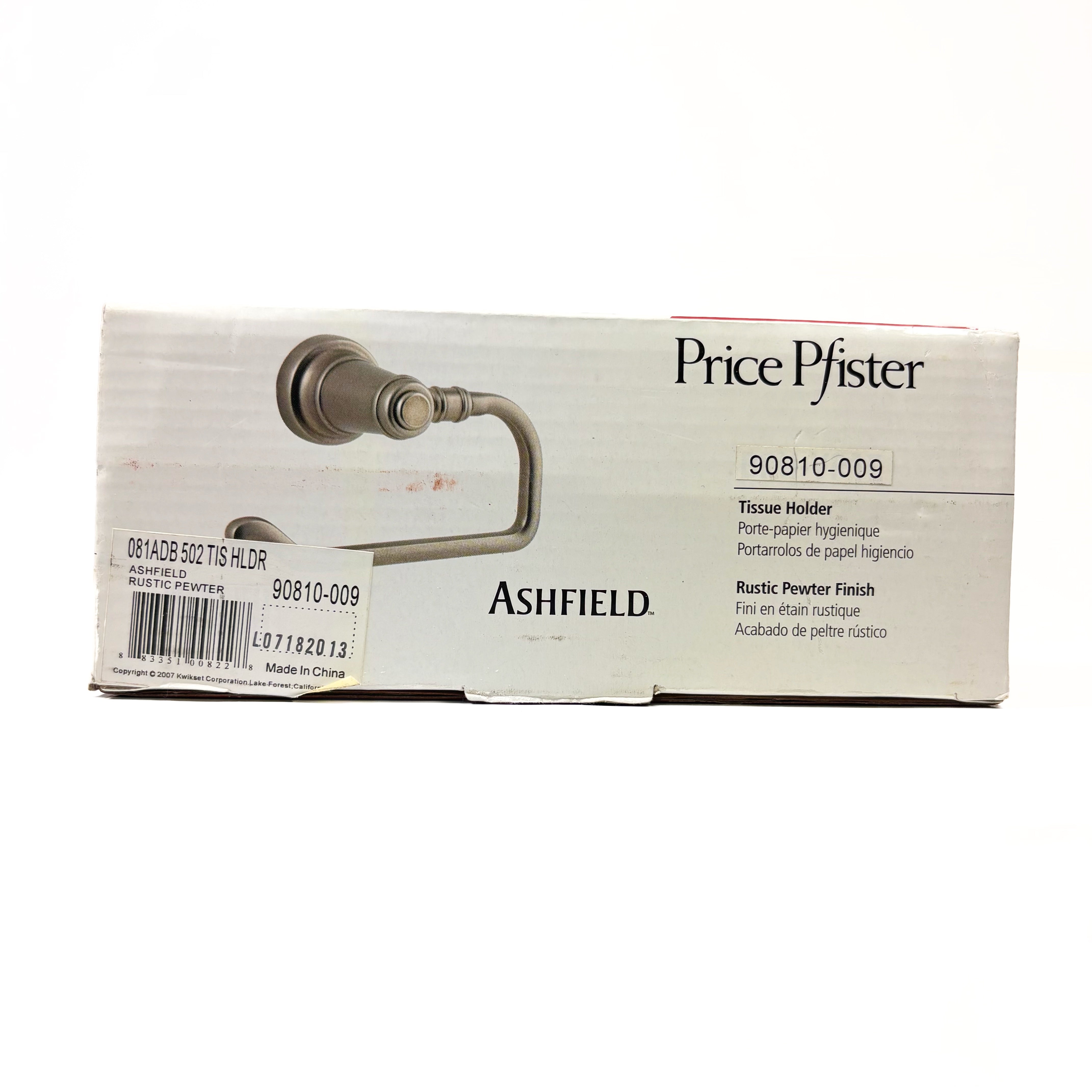 Ashfield Toilet Tissue Roll Holder Rustic Pewter