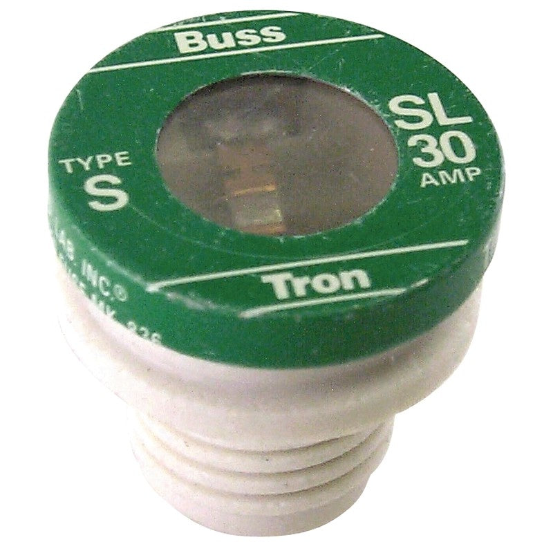 Bussmann SL-30 Plug Fuse, 30 A, 125 V, 10 kA Interrupt, Low Voltage, Time Delay Fuse