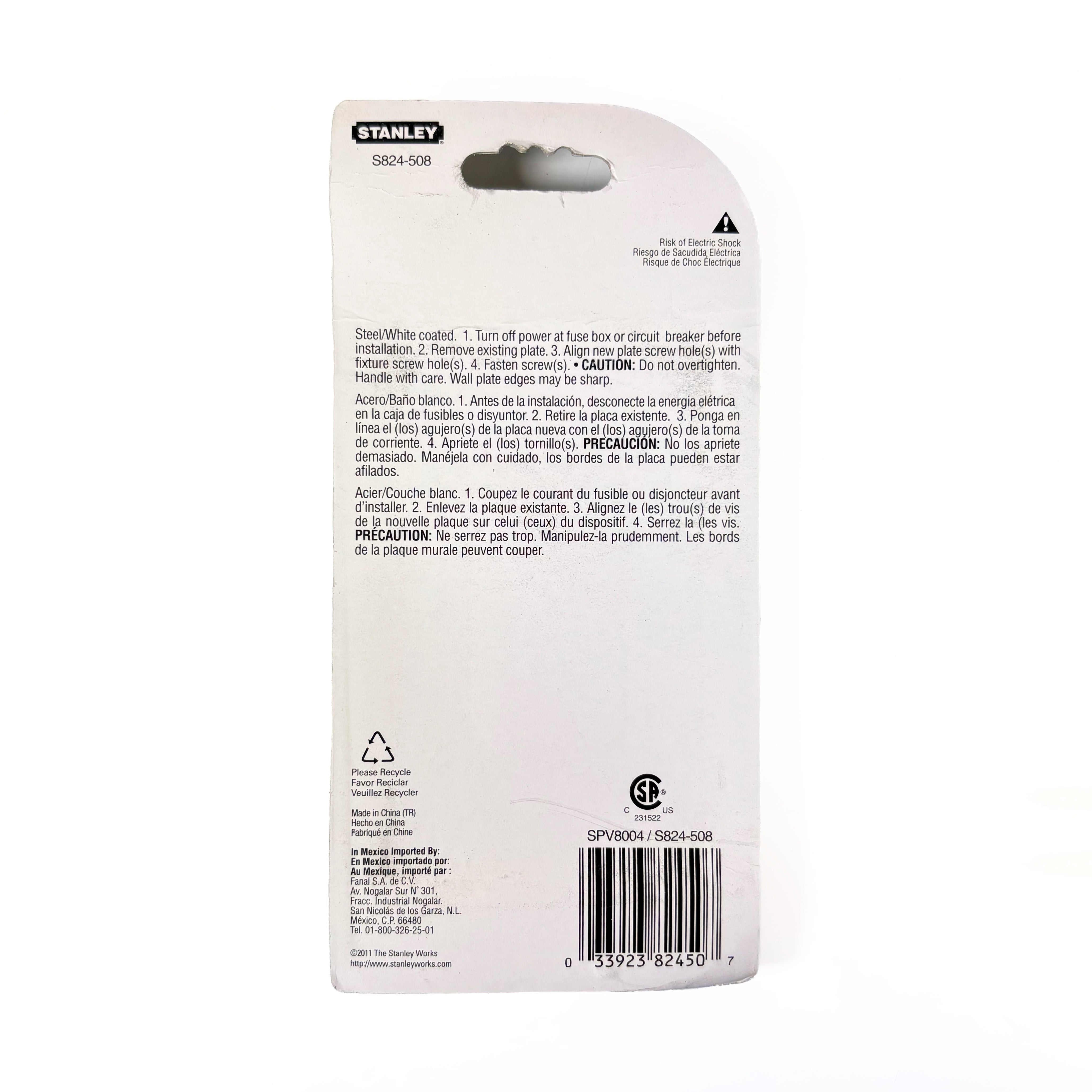 Basic Single GFCI Wall Plate White Coated 4 Pack