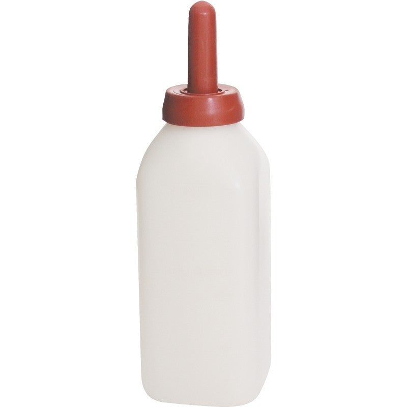 Little Giant 9812 Nursing Bottle, Square, 2 qt Capacity, Polyethylene Bucket, Translucent Bucket, Snap-On Nipple