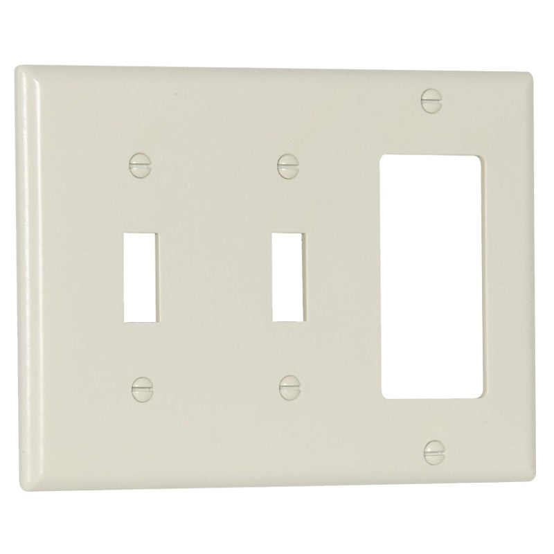 Eaton Wiring Devices 2173LA Combination Wallplate, 4-1/2 in L, 2-3/4 in W, Standard, 3 -Gang, Thermoset