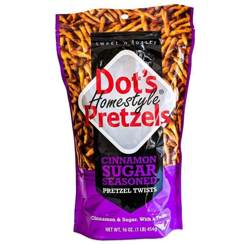 Dot's Homestyle Pretzels 71928 Pretzel Twist, Cinnamon Sugar Seasoned, 16 oz Bag (Pack of 10)