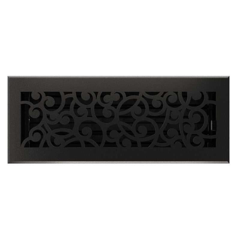 Imperial Wonderland Series RG3375 Decorative Floor Register, 4 in L, 12 in W, Steel, Matte Black