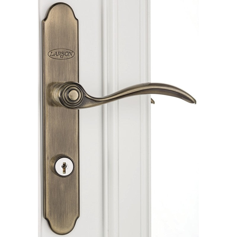 Larson QuickFit Series 20297820 Door Handleset, Metal, Antique Brass