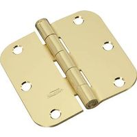 Door Hinge 3-1/2 Inch 5/8 Radius Polished Brass