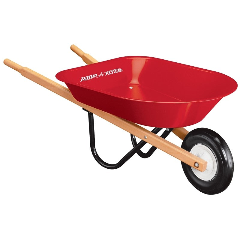 Radio Flyer 40 Wheelbarrow, 30 lb Volume, Steel, 7 x 1-1/4 in Wheel