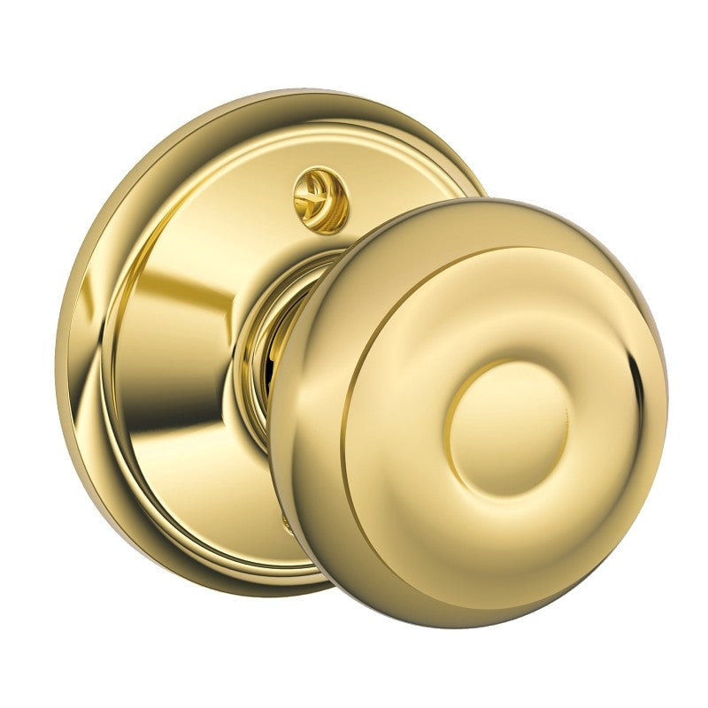 Schlage Classic Series F170VGEO605 Dummy Knob, Knob Handle, Round Design, Bright Brass, Residential, Metal