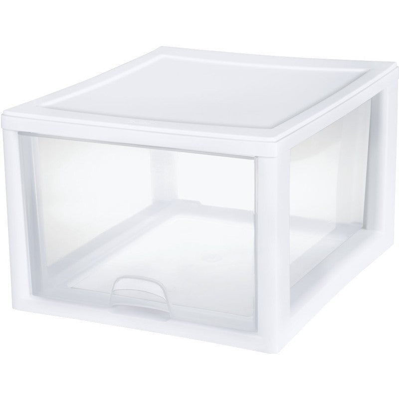 Sterilite 23108004 Stackable Drawer, 27 qt Capacity, 1-Drawer, Plastic, 14-3/8 in OAW, 17 in OAH, 10-1/4 in OAD