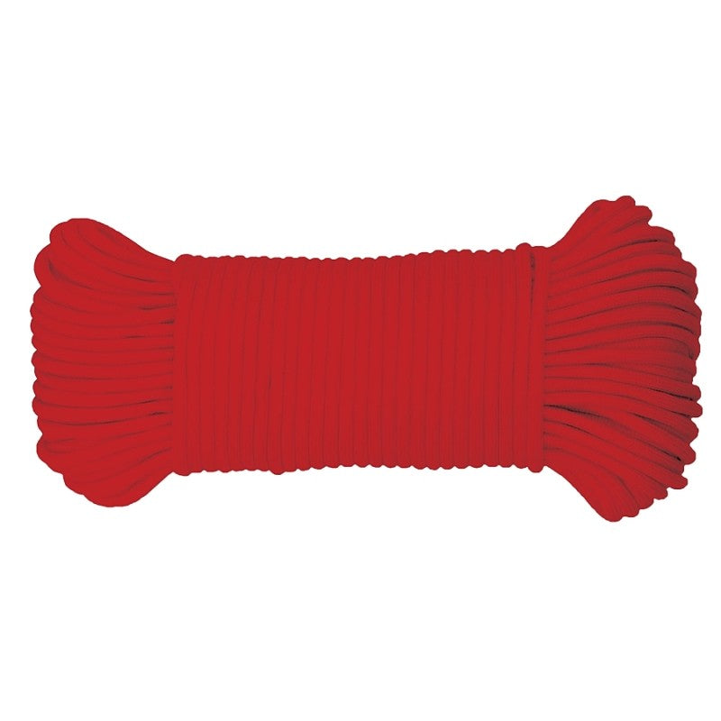 Baron 63017 Cord, 5/32 in Dia, 100 ft L, 110 lb Working Load, Polyester, Red