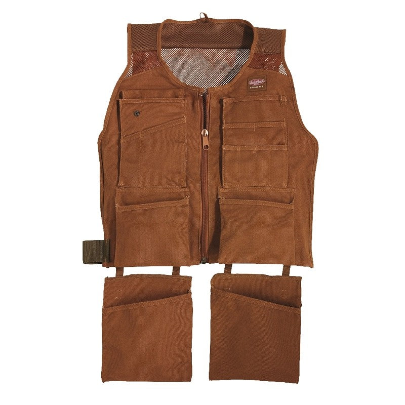 Bucket Boss 80400 SuperVest, S/M Waist, Canvas, Brown, 14-Pocket