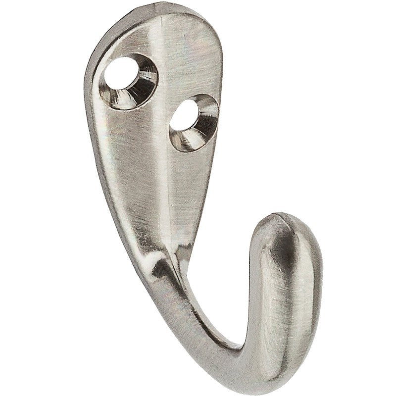 National Hardware V162 N325-506 Cloth Hook, 35 lb, 1-Hook, Zinc, Satin Nickel