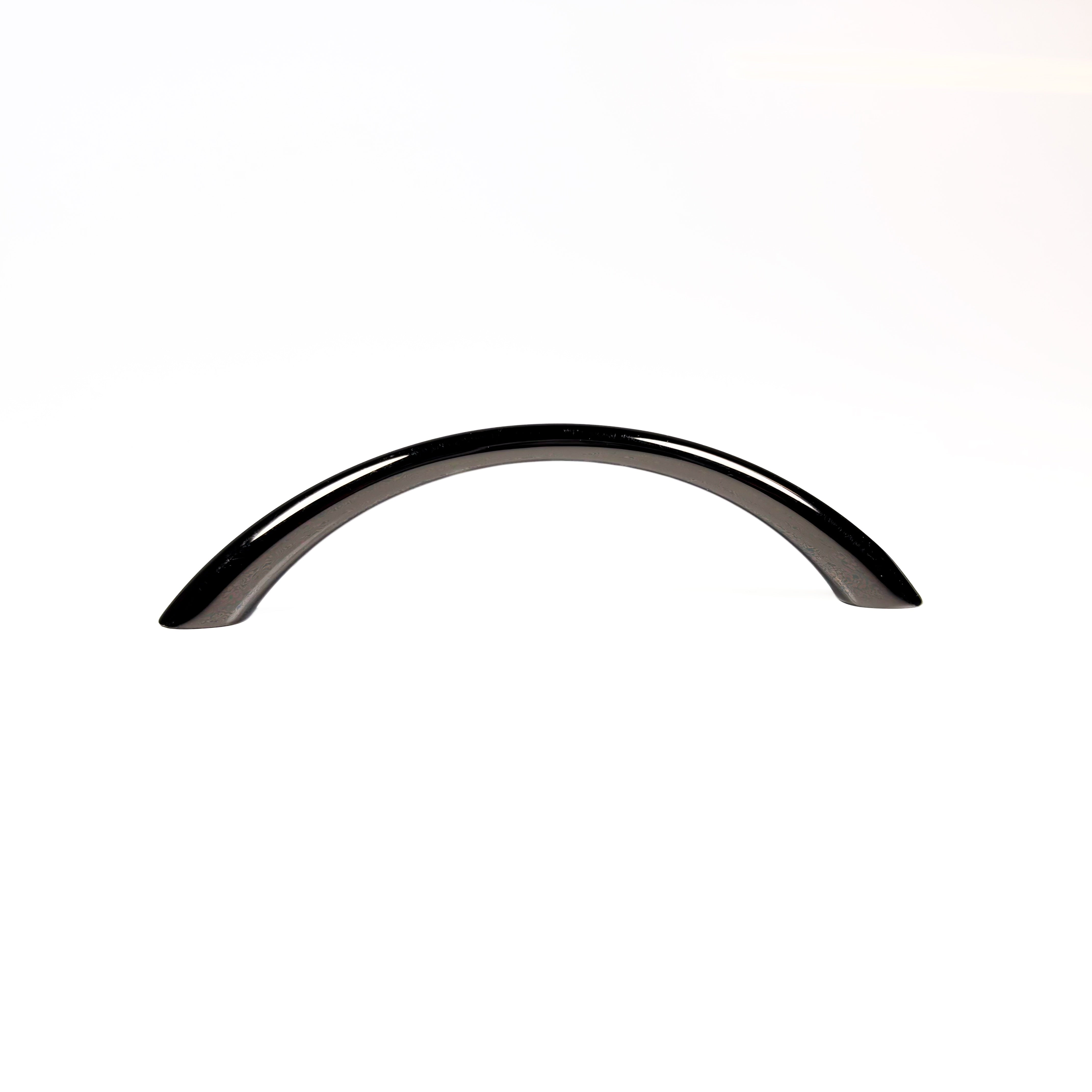 Arched Cabinet And Door Pull 3-3/4 Inch Centers Die Cast Black Chrome