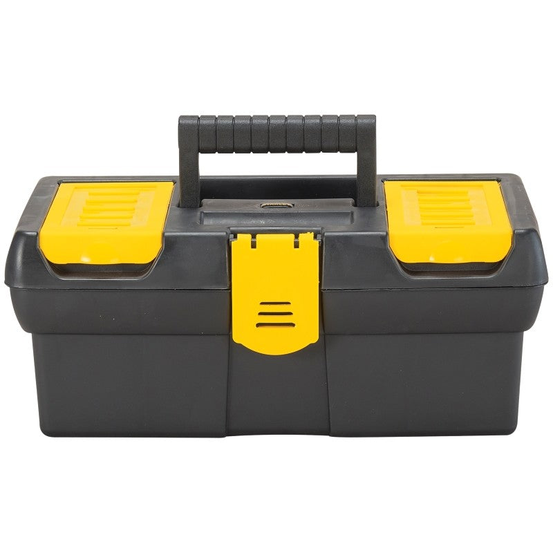STANLEY STST13011 Tool Box with Tote Tray, 1.1 gal, Plastic, Black/Yellow, 4-Compartment