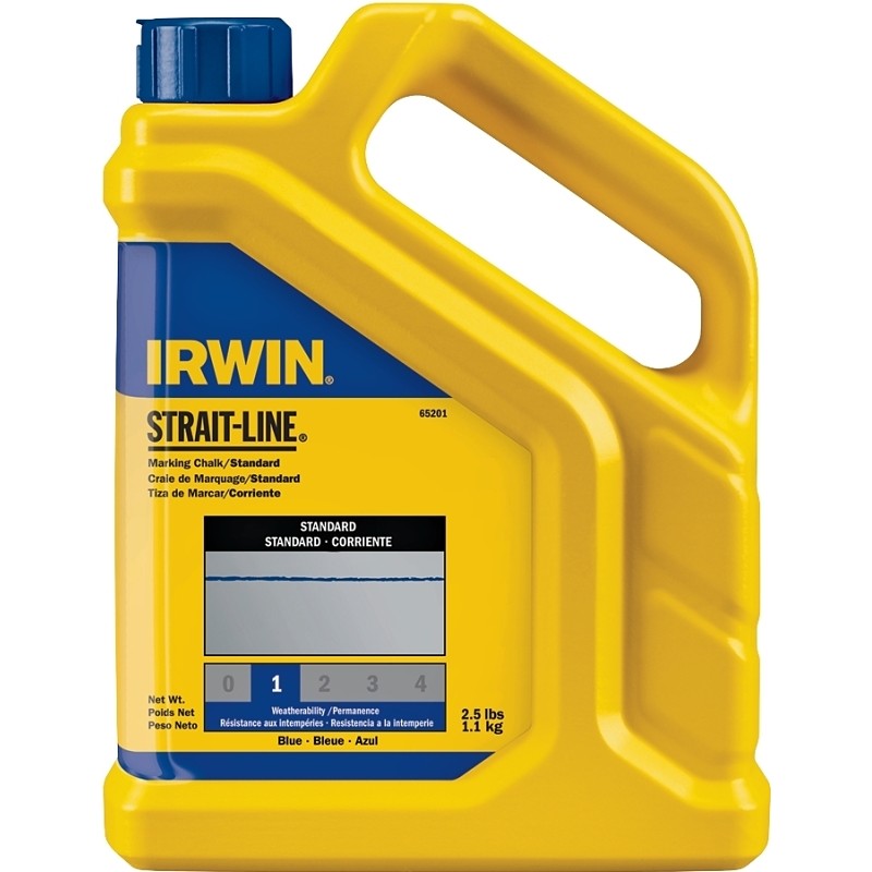 Irwin 65201 Marking Chalk Refill, 2.5 lb, Blue, Temporary